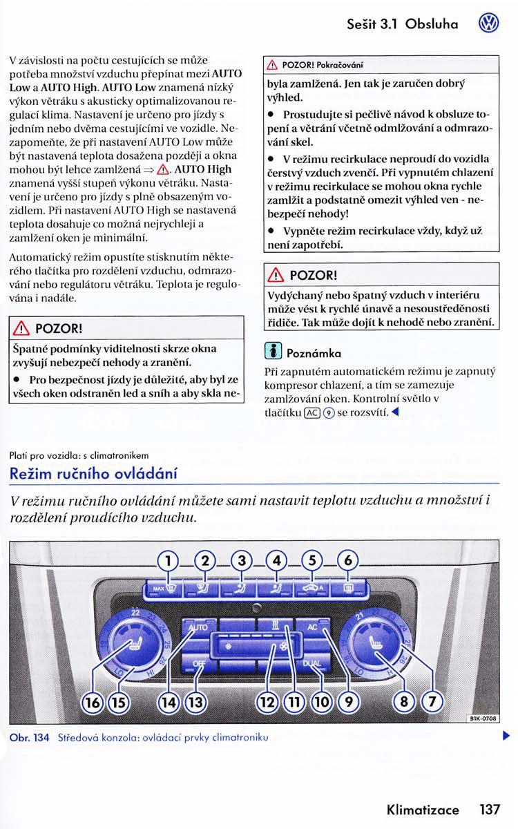 VW Golf VI 6 navod k obsludze / page 138