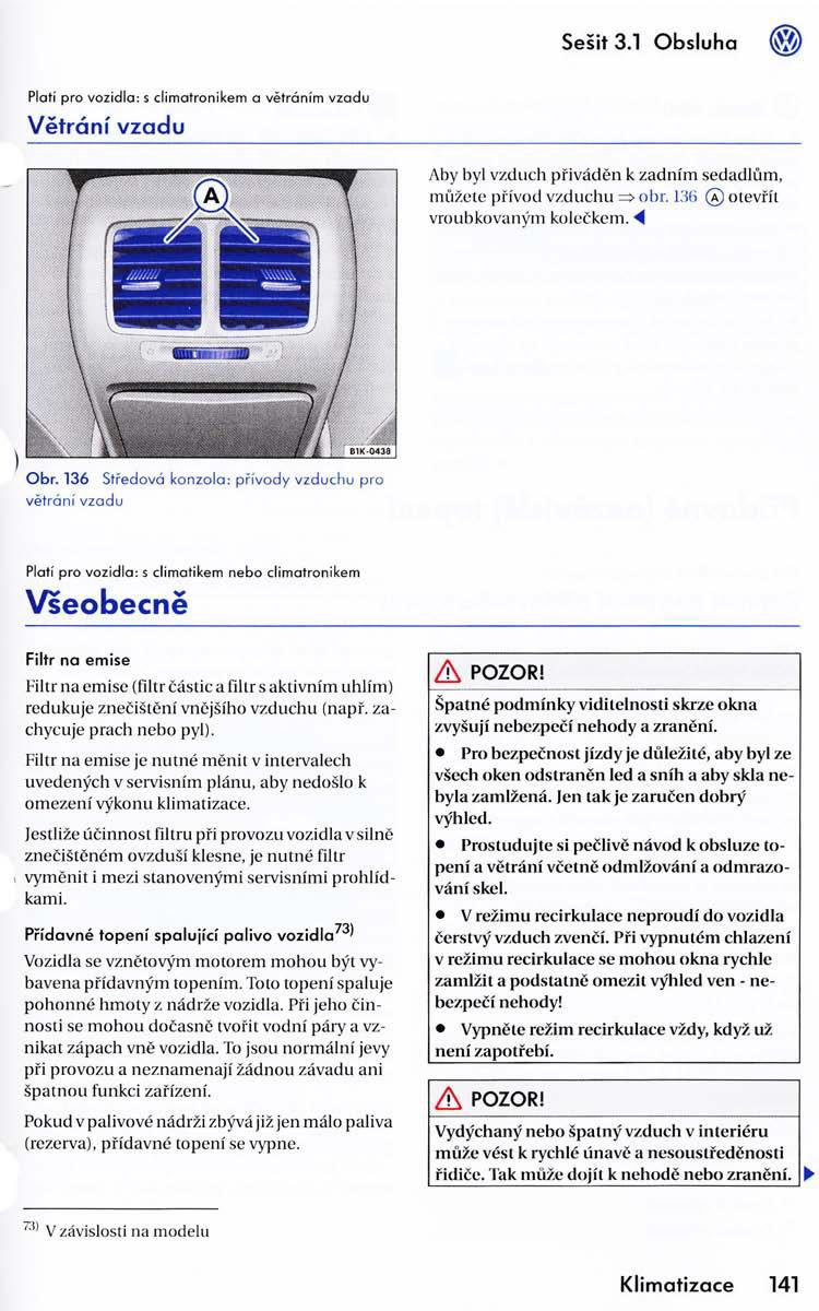 VW Golf VI 6 navod k obsludze / page 142