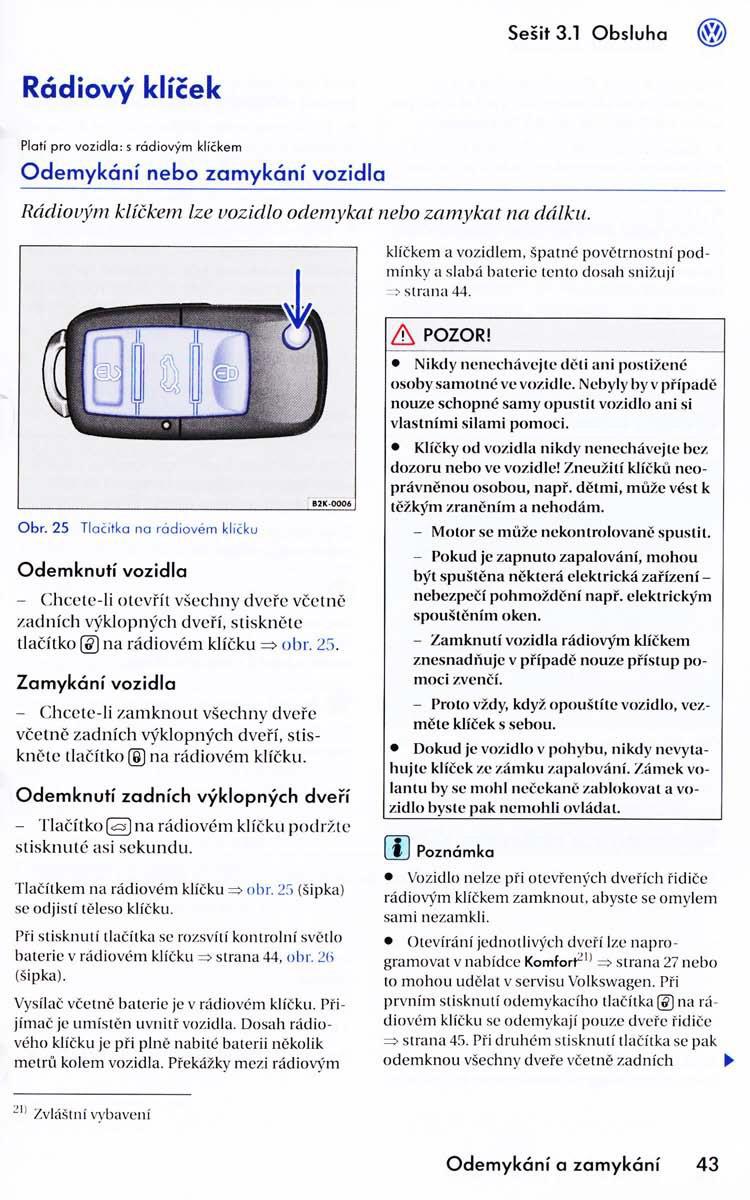 VW Golf VI 6 navod k obsludze / page 45