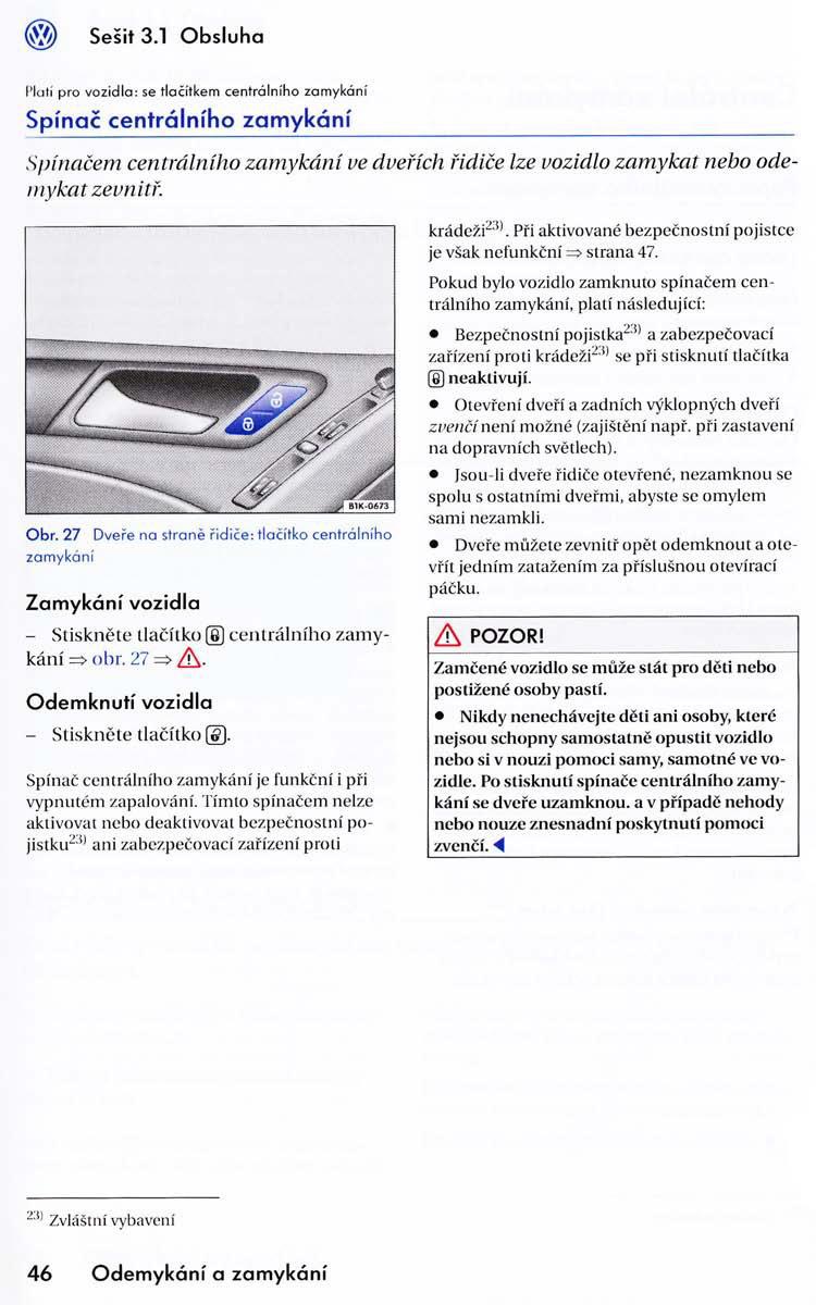 VW Golf VI 6 navod k obsludze / page 48