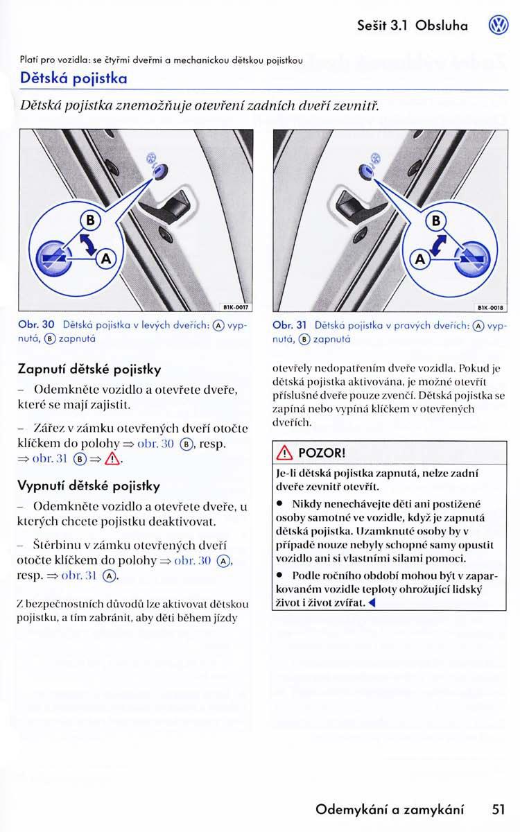 VW Golf VI 6 navod k obsludze / page 53