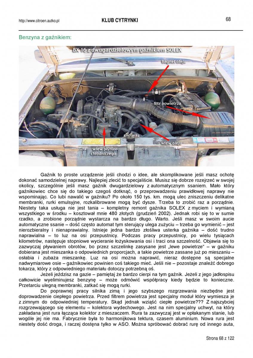 manual  Citroen BX instrukcja / page 68