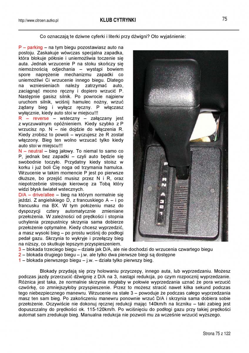 manual  Citroen BX instrukcja / page 75