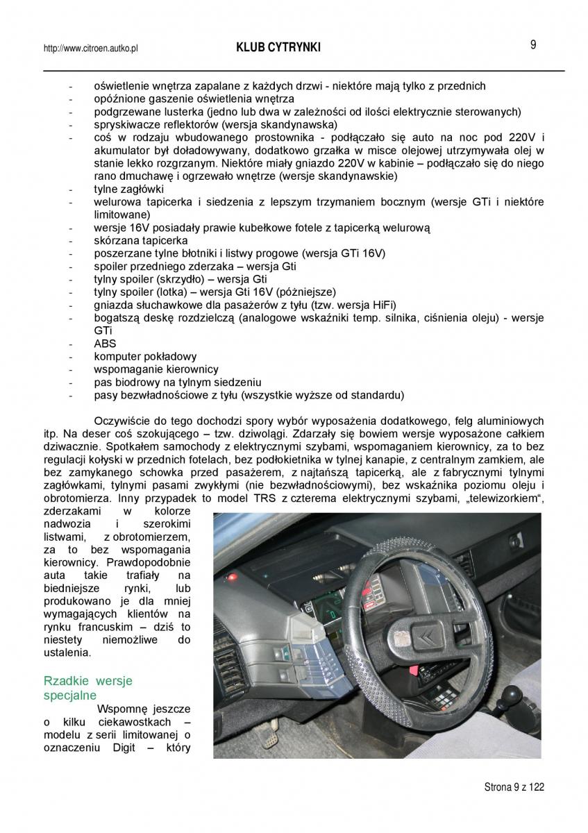 Citroen BX instrukcja obslugi / page 9