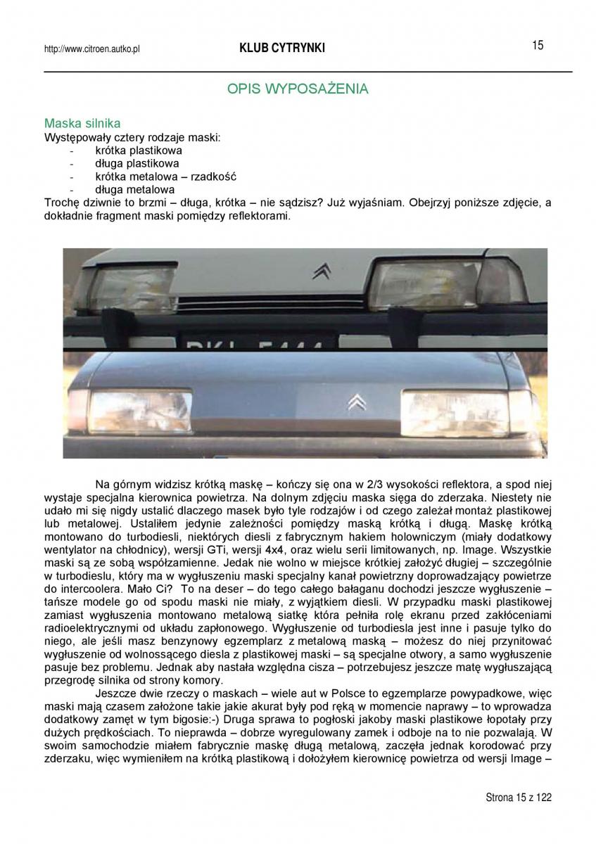 Citroen BX instrukcja obslugi / page 15