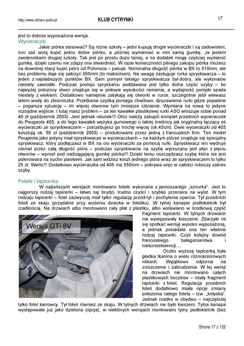 Citroen BX instrukcja obslugi / page 17