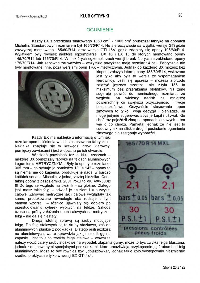 Citroen BX instrukcja obslugi / page 20