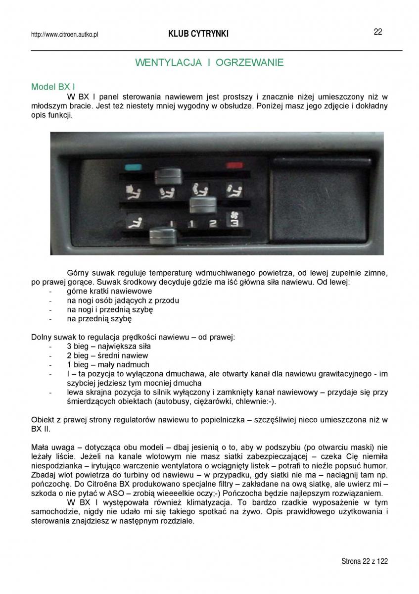 Citroen BX instrukcja obslugi / page 22