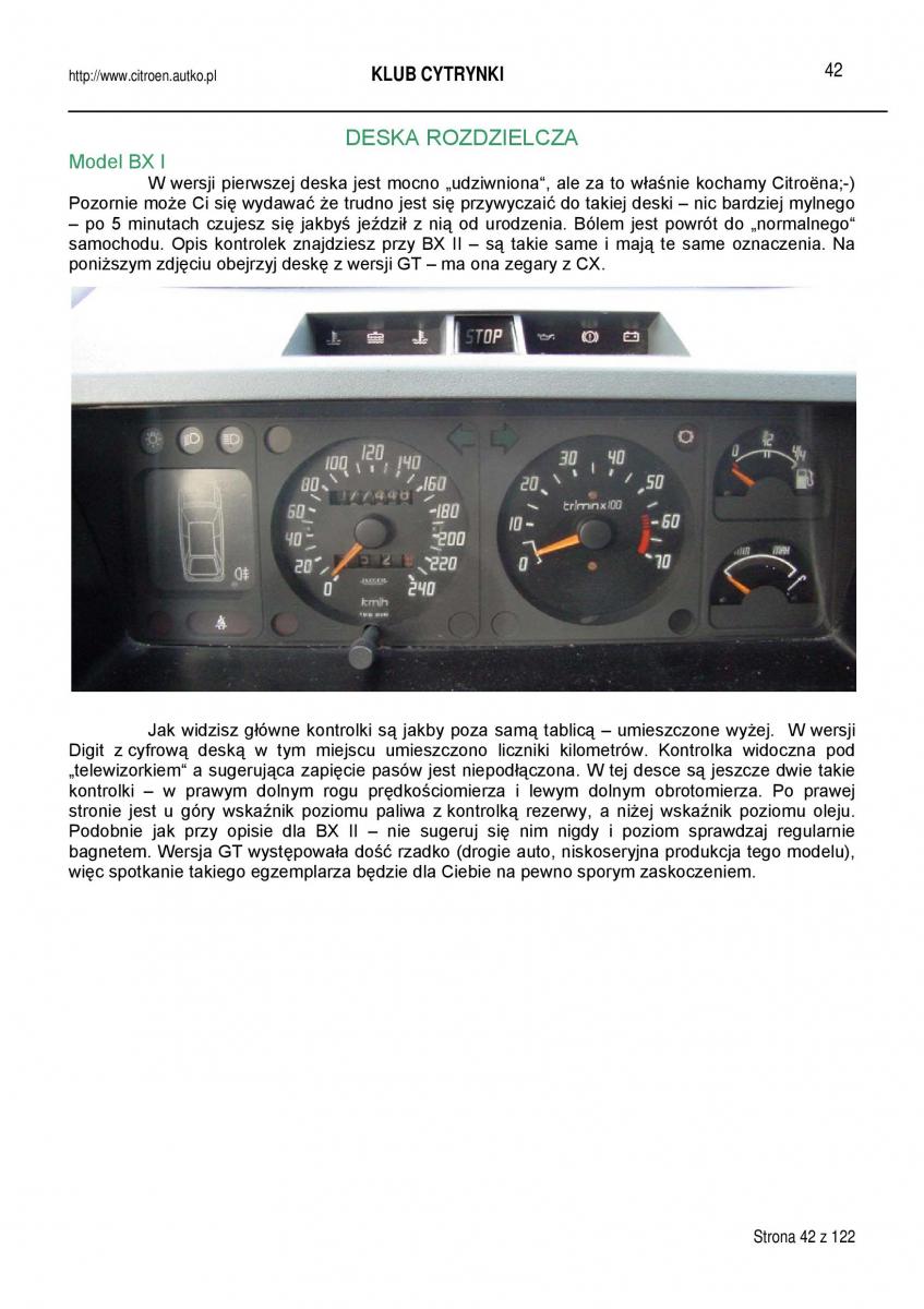 manual  Citroen BX instrukcja / page 42