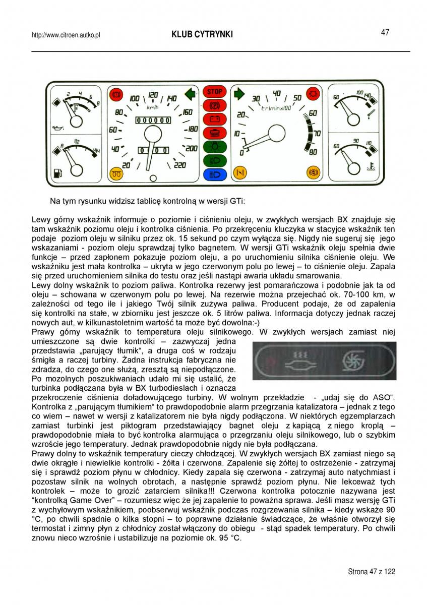 manual  Citroen BX instrukcja / page 47