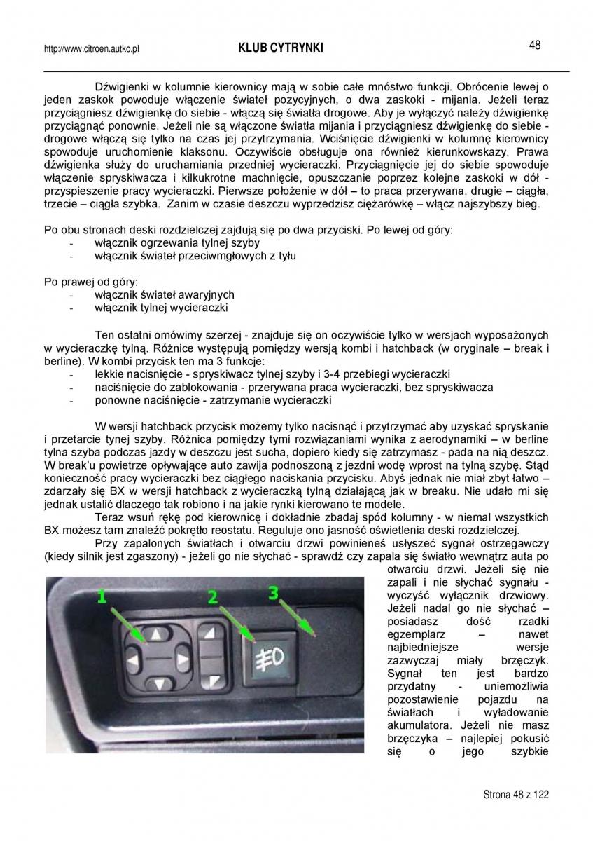 manual  Citroen BX instrukcja / page 48