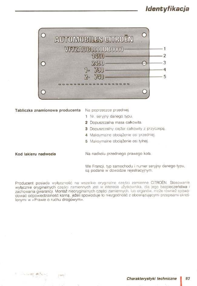 Citroen AX instrukcja obslugi / page 94