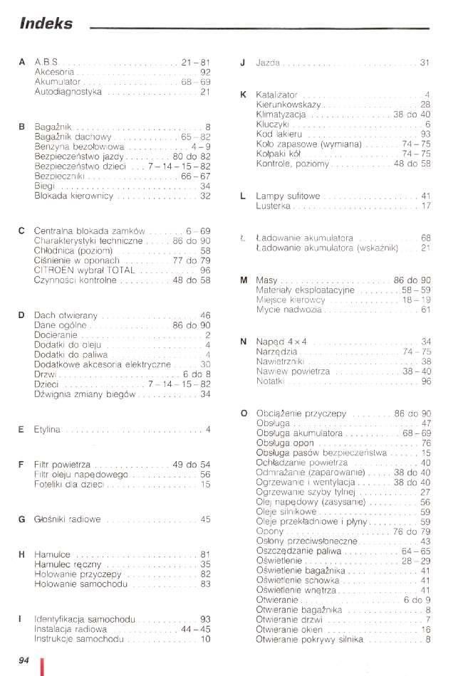 Citroen AX instrukcja obslugi / page 95