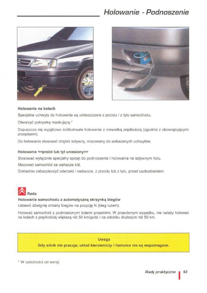 Citroen ZX instrukcja obslugi / page 96