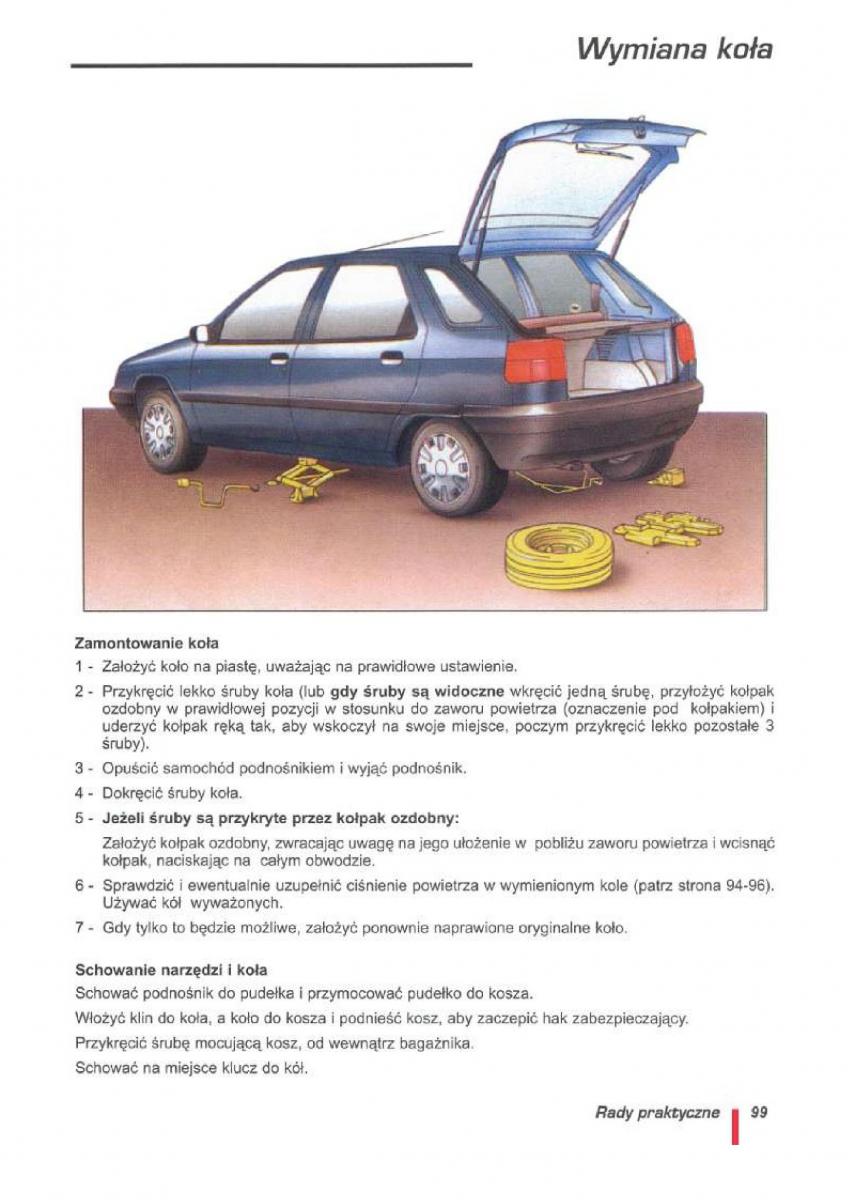 Citroen ZX instrukcja obslugi / page 102