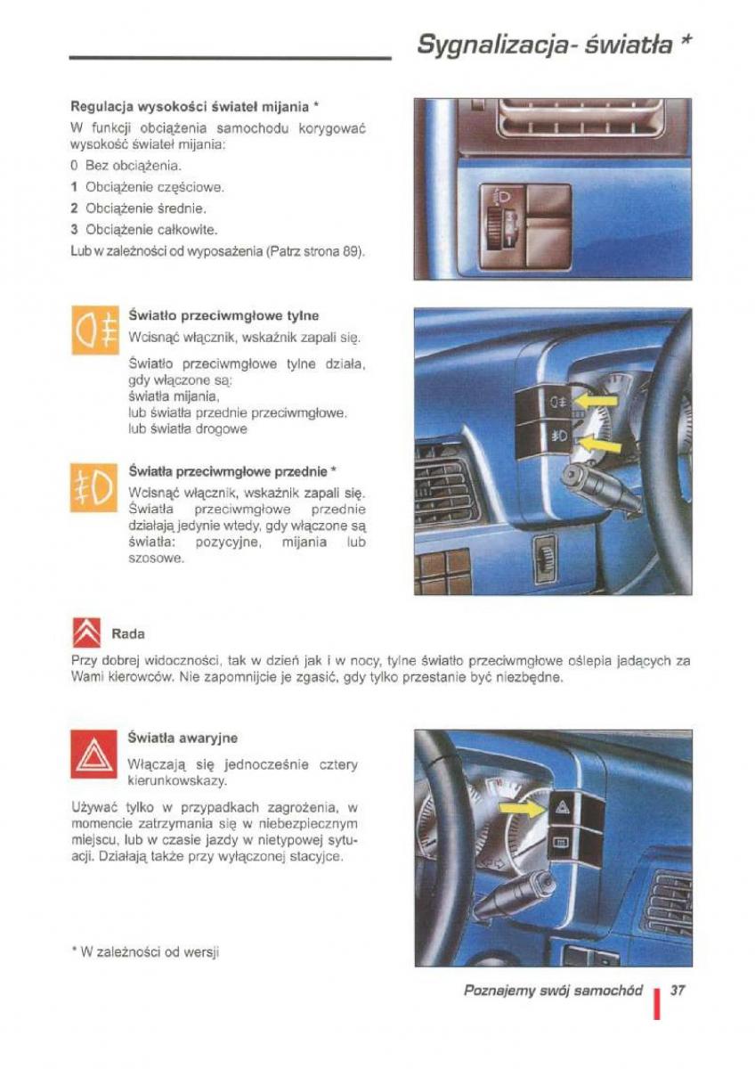 Citroen ZX instrukcja obslugi / page 38