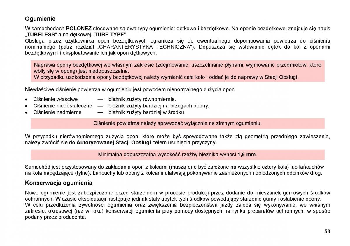 FSO Polonez instrukcja obslugi / page 61