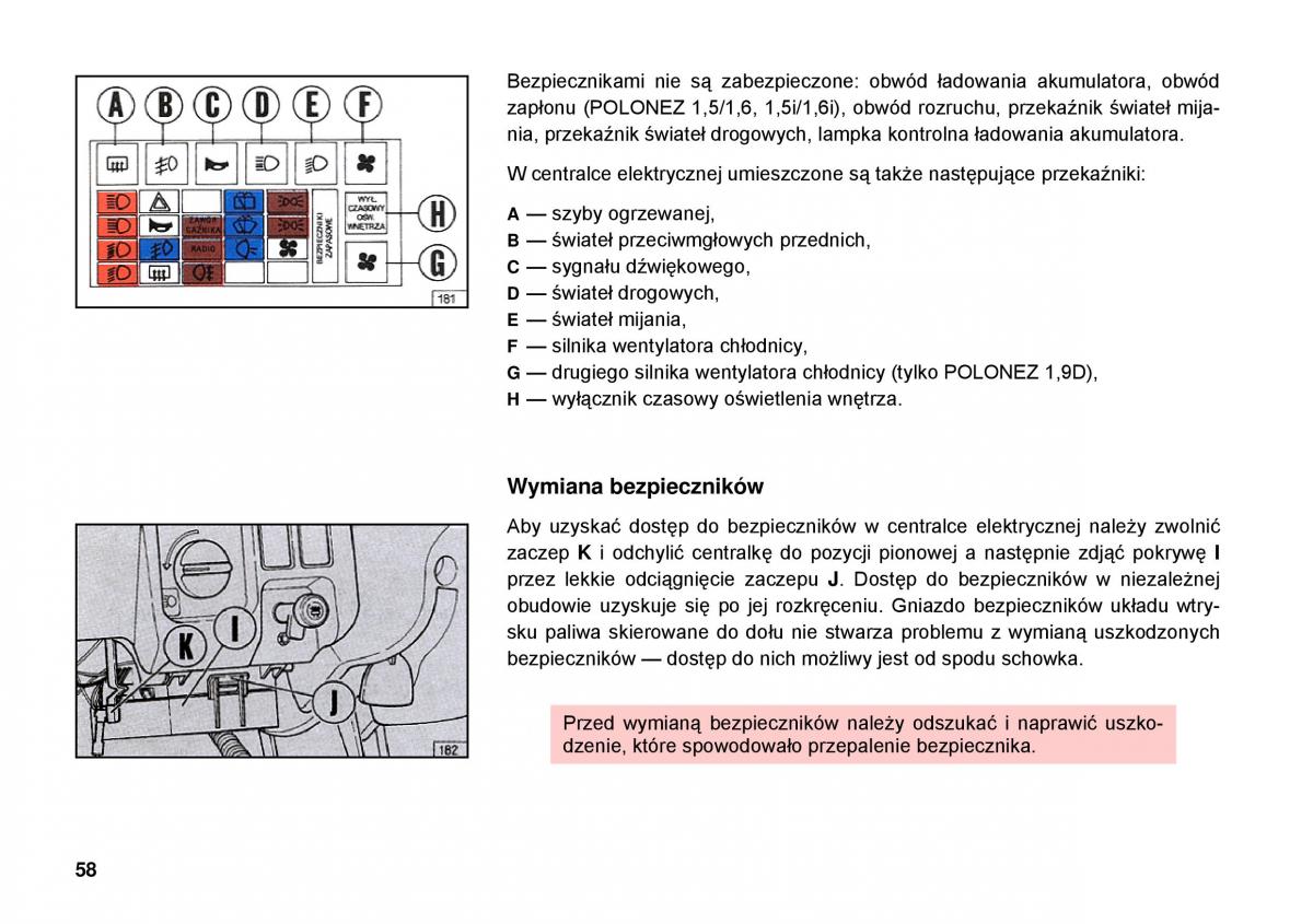 FSO Polonez instrukcja obslugi / page 66