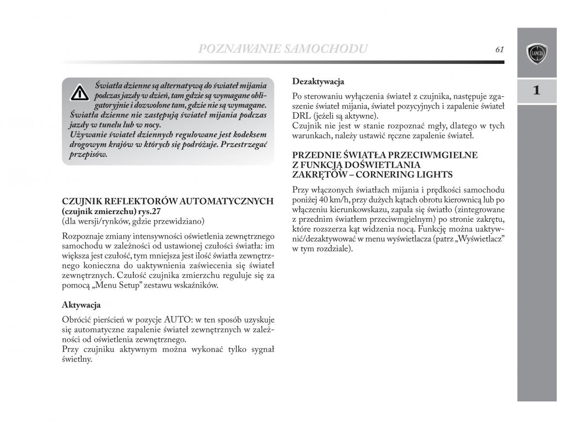 Lancia Delta Chrysler Delta instrukcja obslugi / page 62