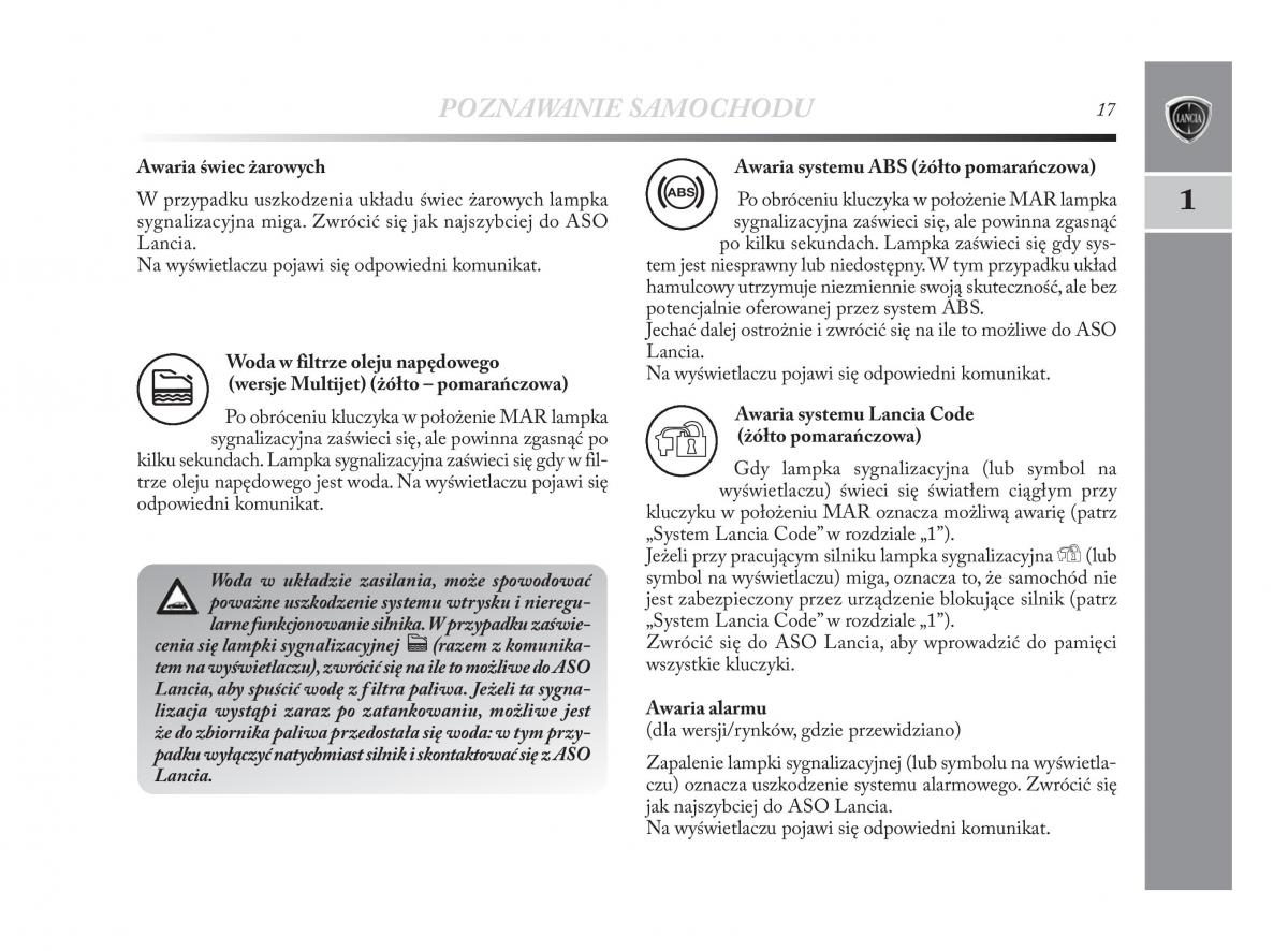 Lancia Delta Chrysler Delta instrukcja obslugi / page 18