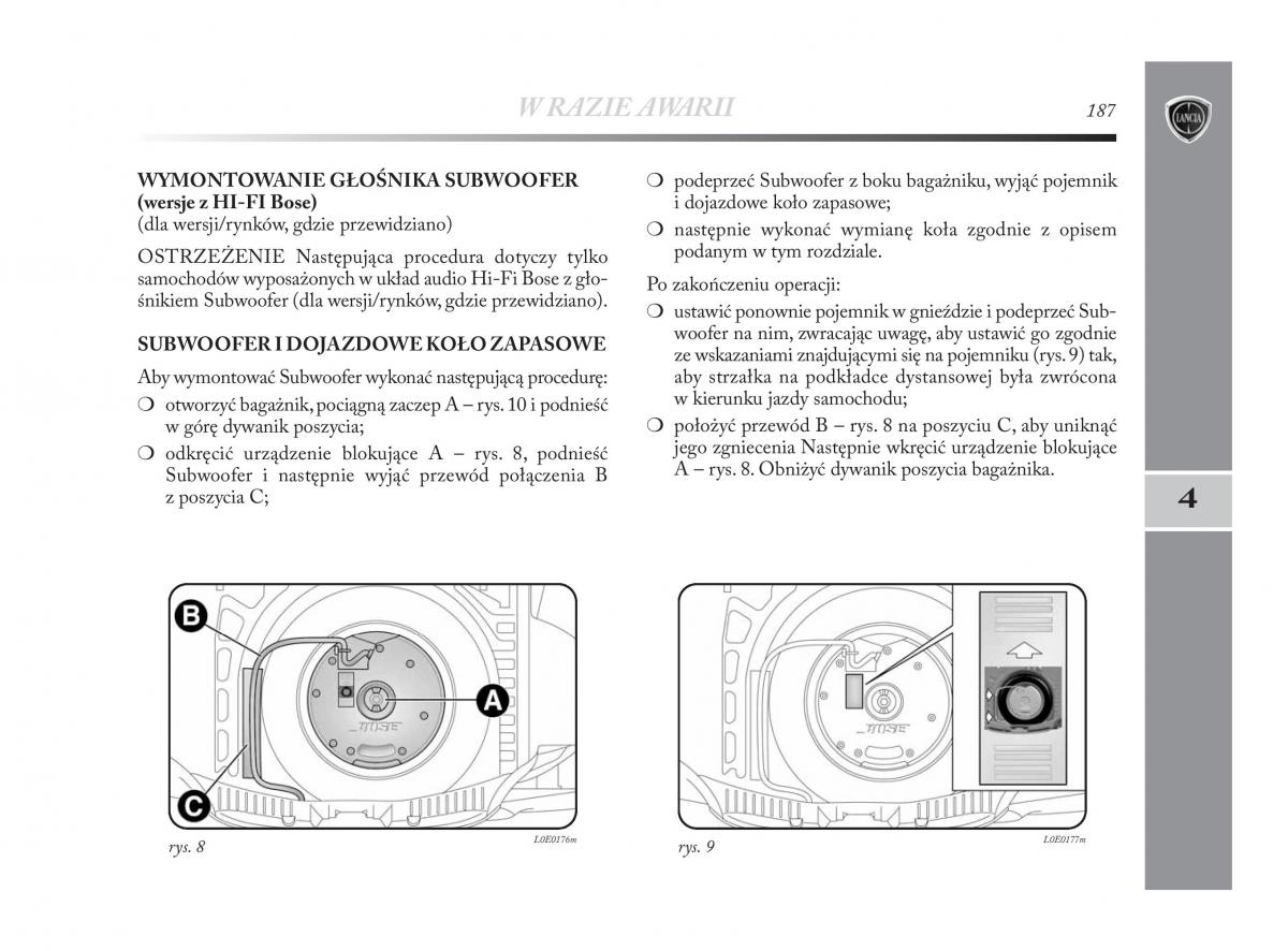 Lancia Delta Chrysler Delta instrukcja obslugi / page 188