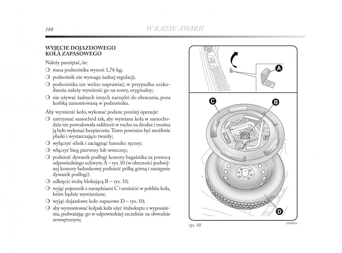 Lancia Delta Chrysler Delta instrukcja obslugi / page 189