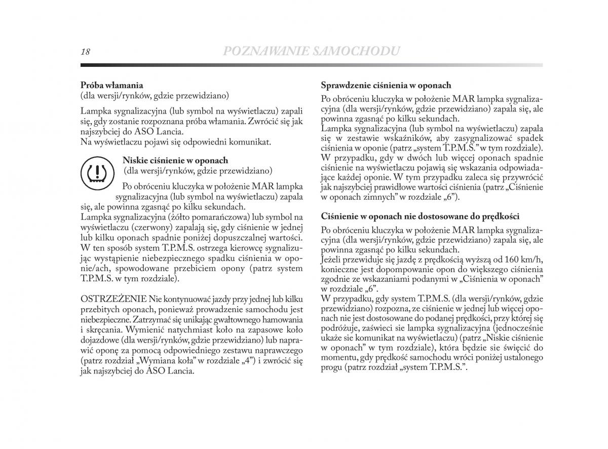 Lancia Delta Chrysler Delta instrukcja obslugi / page 19