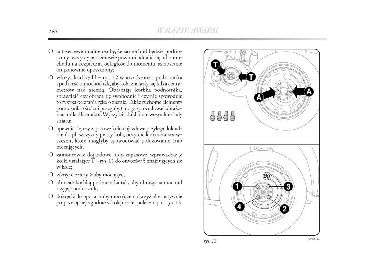 Lancia Delta Chrysler Delta instrukcja obslugi / page 191