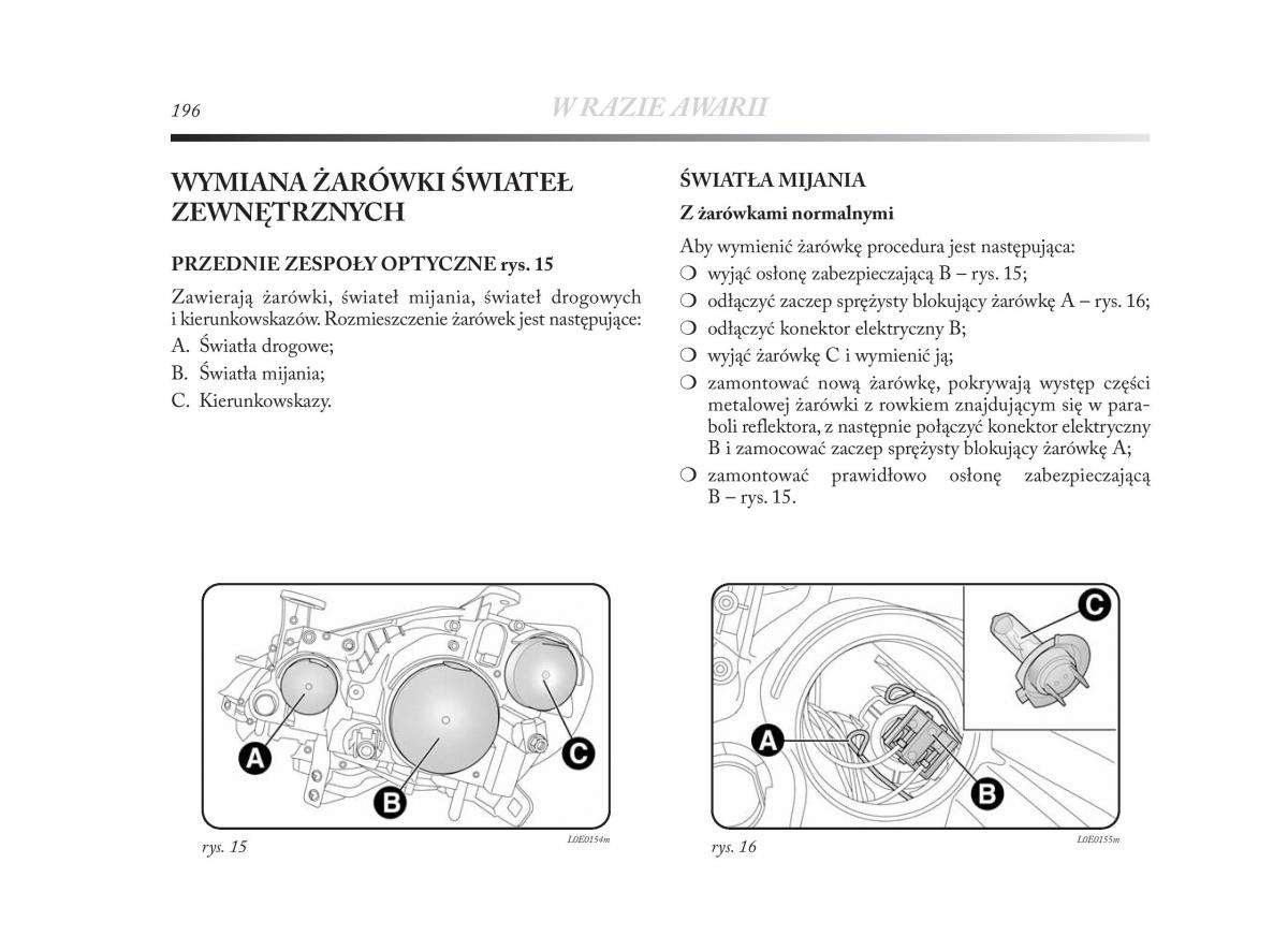 Lancia Delta Chrysler Delta instrukcja obslugi / page 197