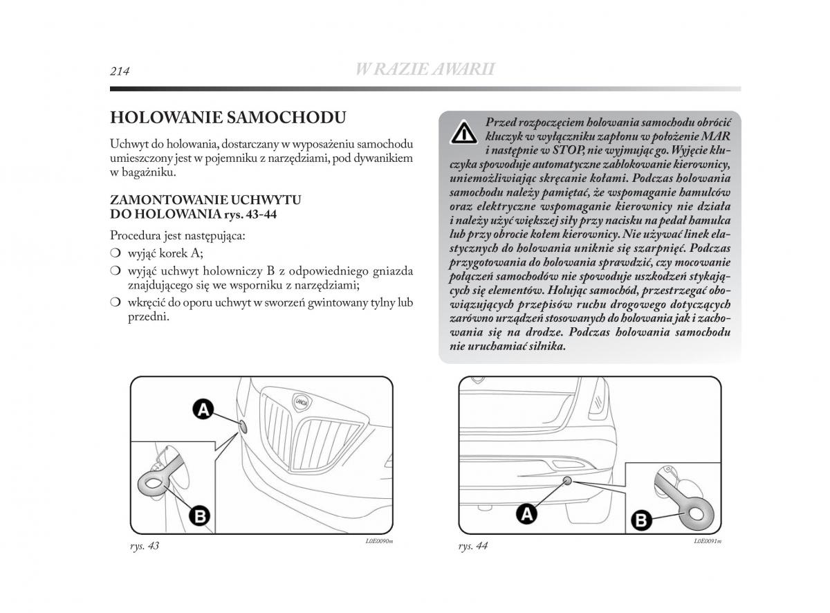 Lancia Delta Chrysler Delta instrukcja obslugi / page 215