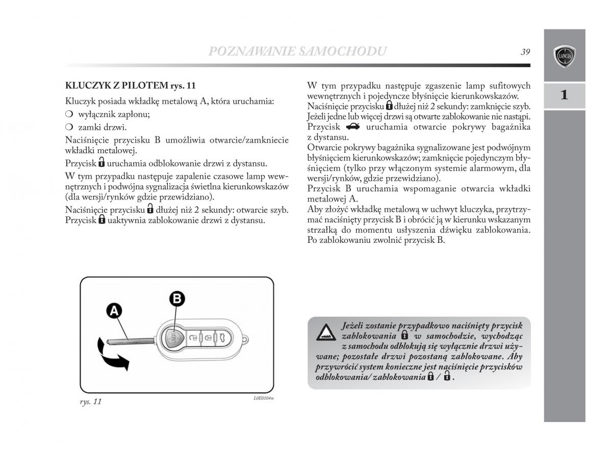 Lancia Delta Chrysler Delta instrukcja obslugi / page 40