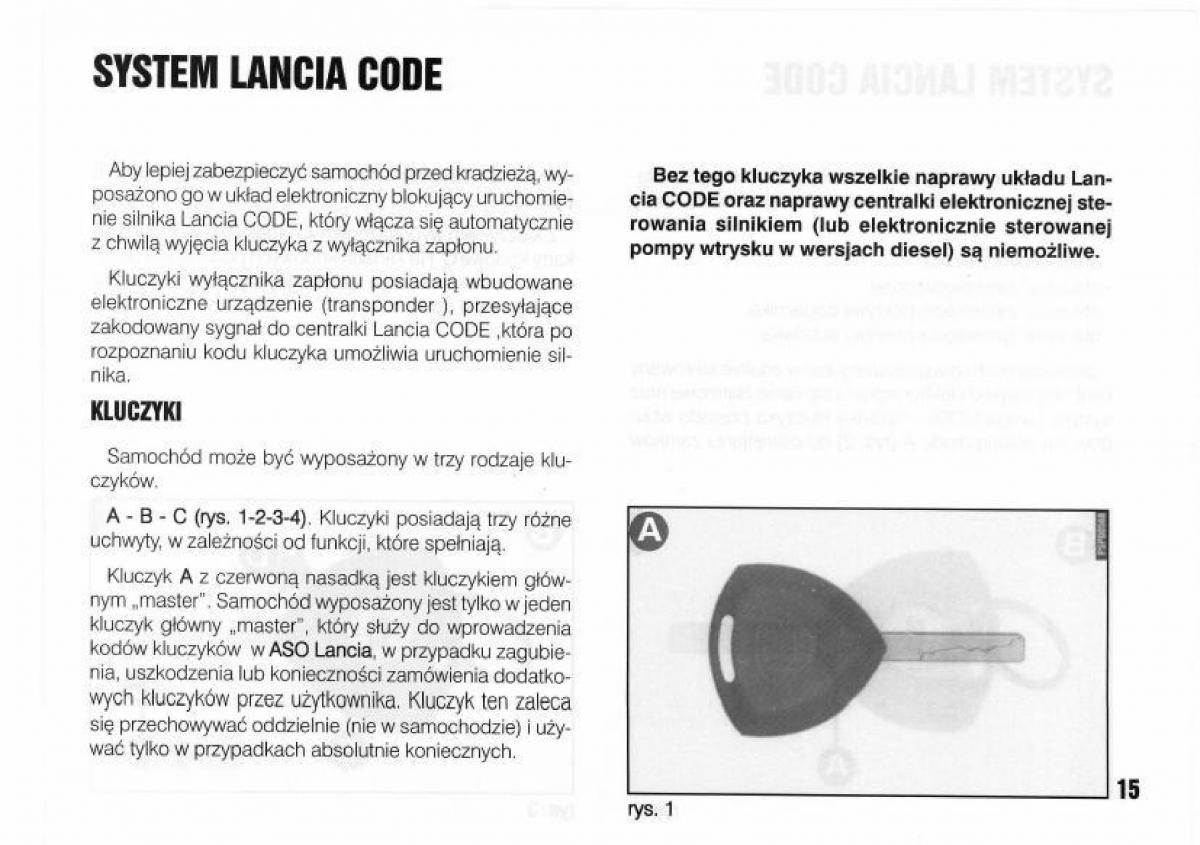 Lancia Kappa instrukcja obslugi / page 17