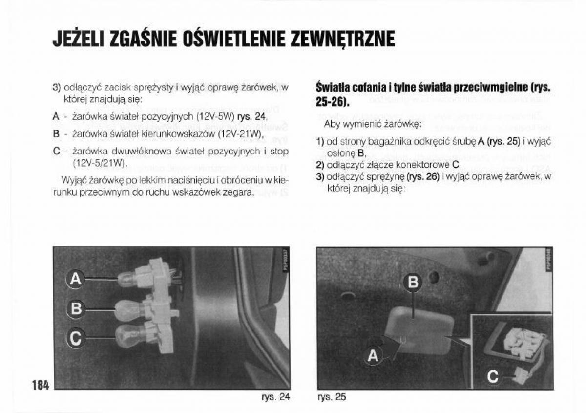 Lancia Kappa instrukcja obslugi / page 186