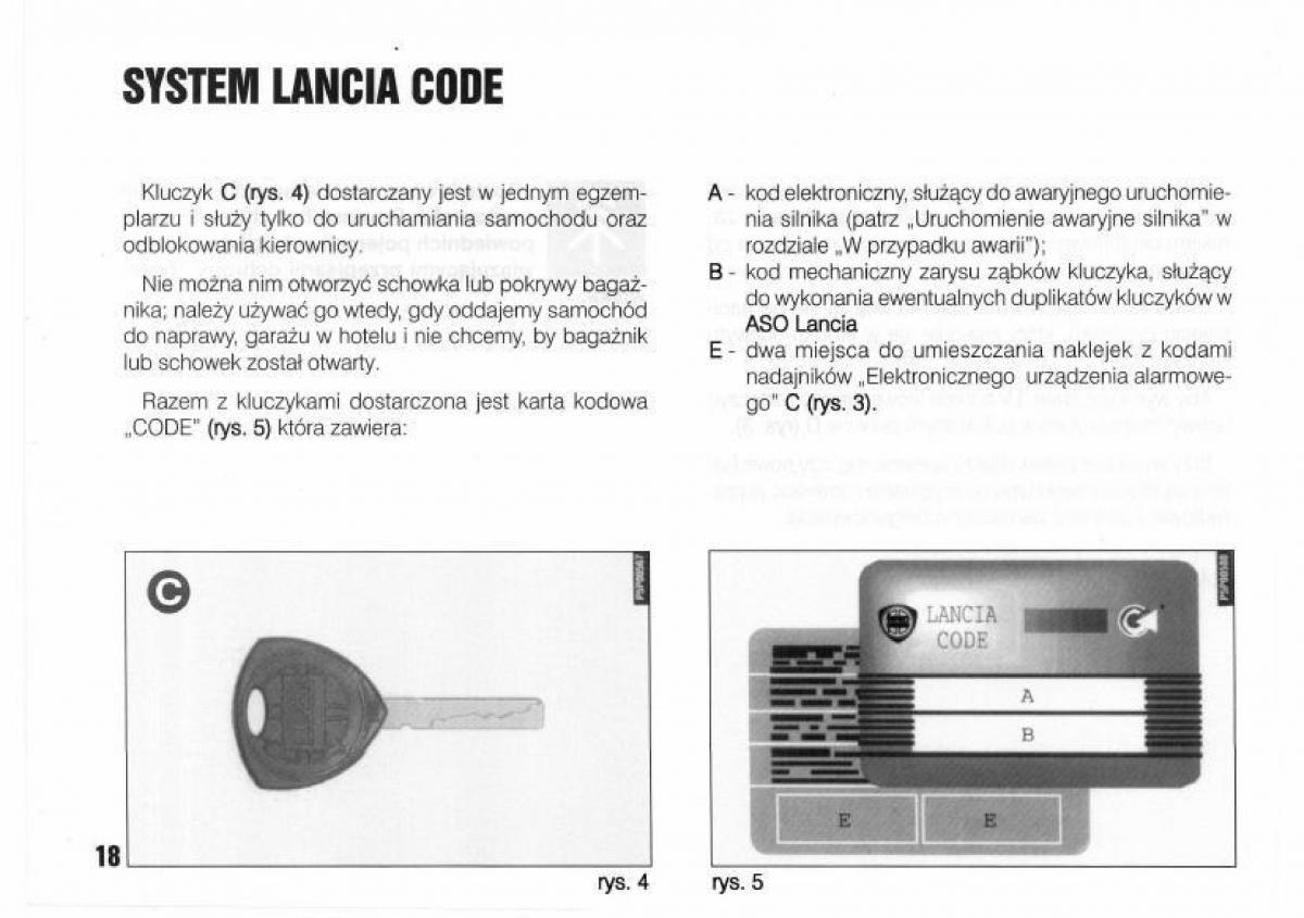 Lancia Kappa instrukcja obslugi / page 20