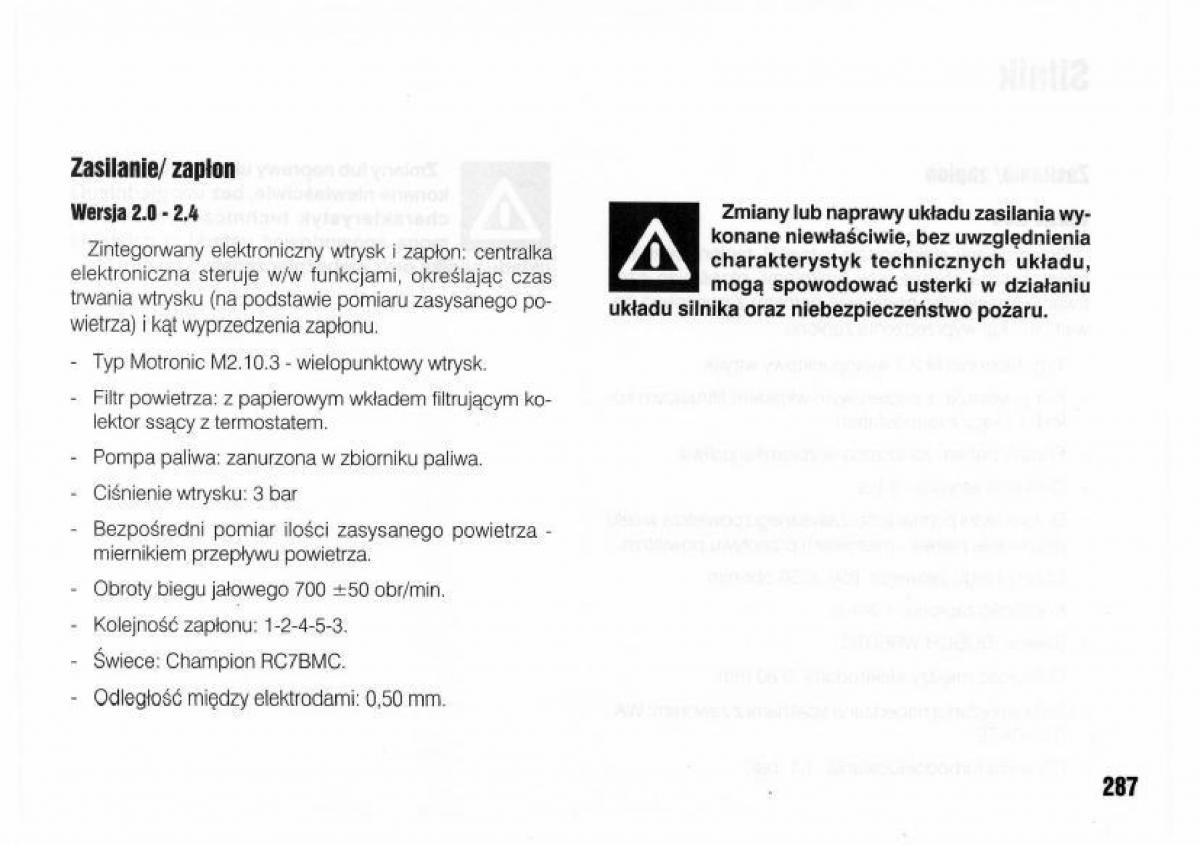 Lancia Kappa instrukcja obslugi / page 289