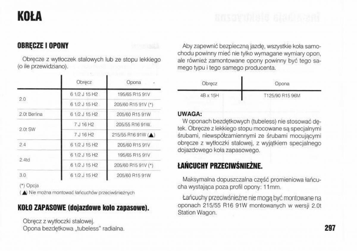 Lancia Kappa instrukcja obslugi / page 299