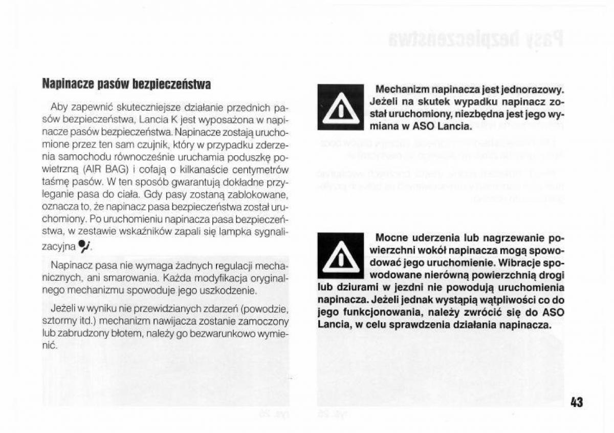 Lancia Kappa instrukcja obslugi / page 45