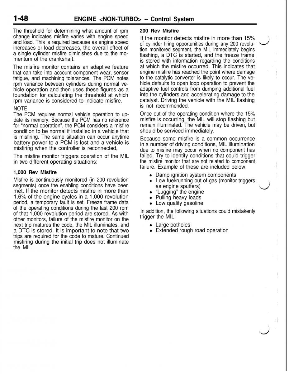 Mitsubishi Eclipse II technical information manual / page 69