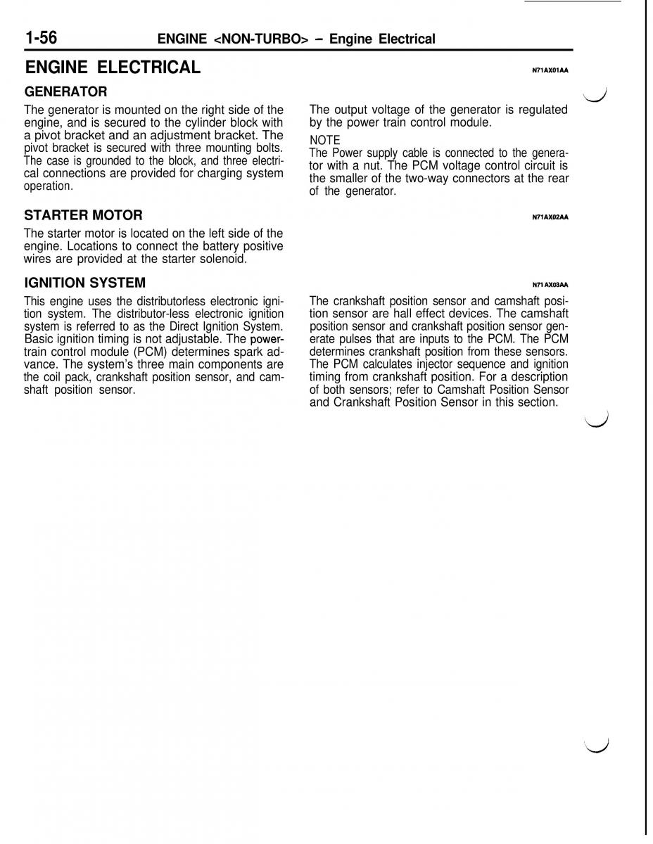 Mitsubishi Eclipse II technical information manual / page 77