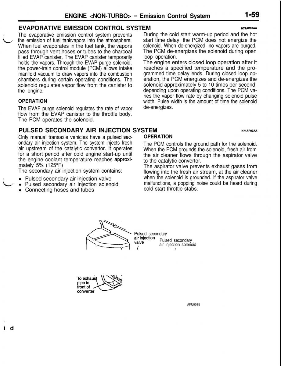 Mitsubishi Eclipse II technical information manual / page 80