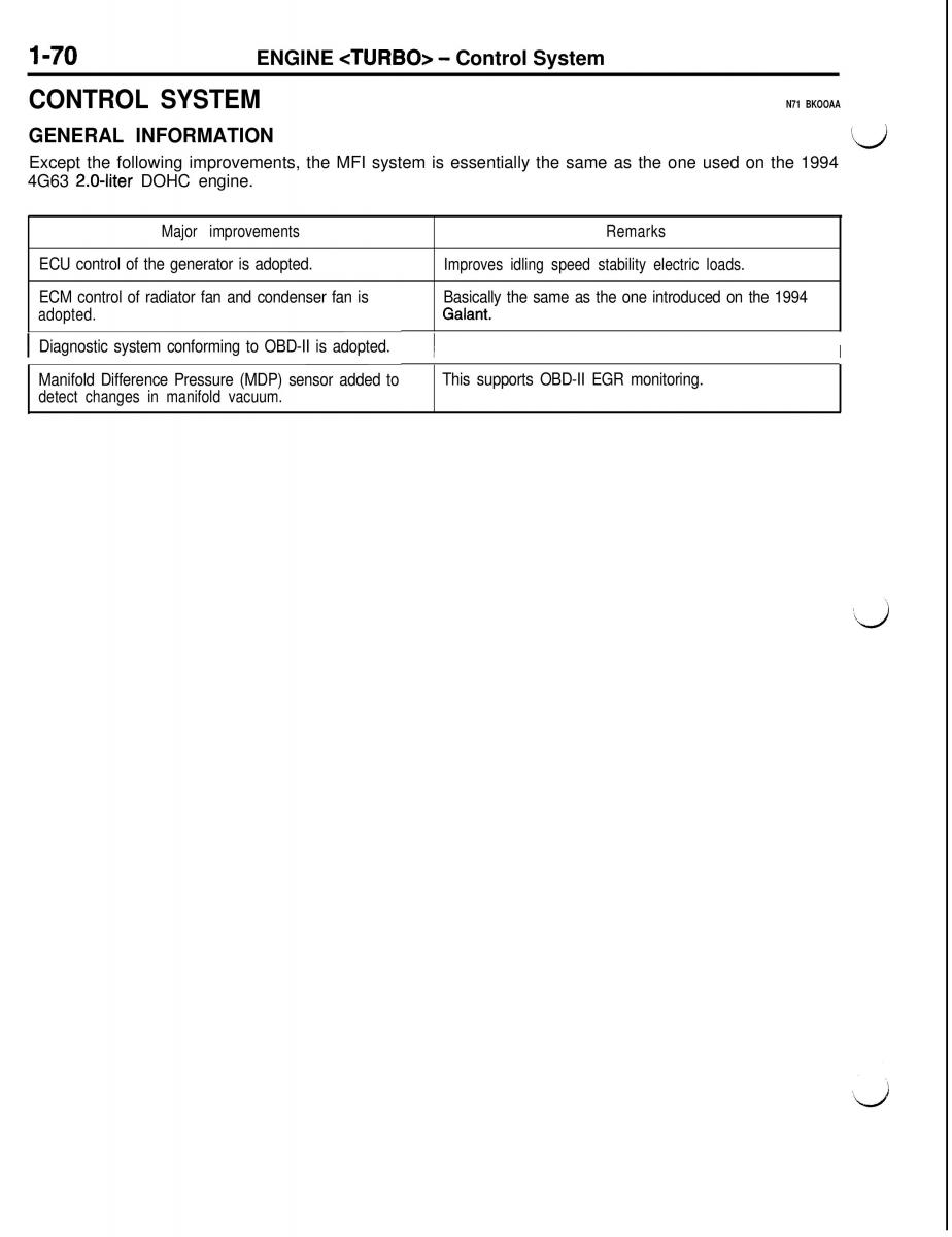 Mitsubishi Eclipse II technical information manual / page 91