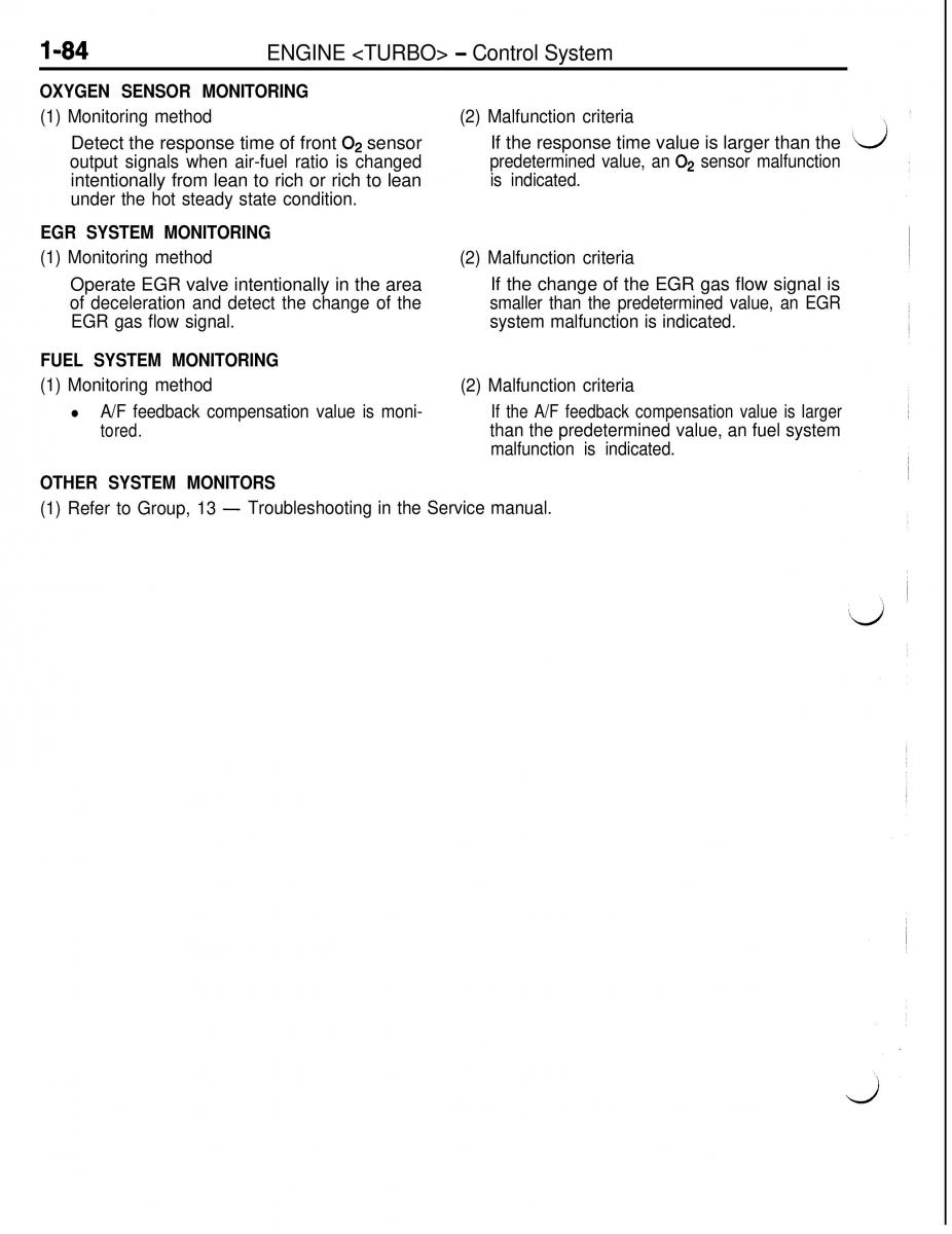 Mitsubishi Eclipse II technical information manual / page 105