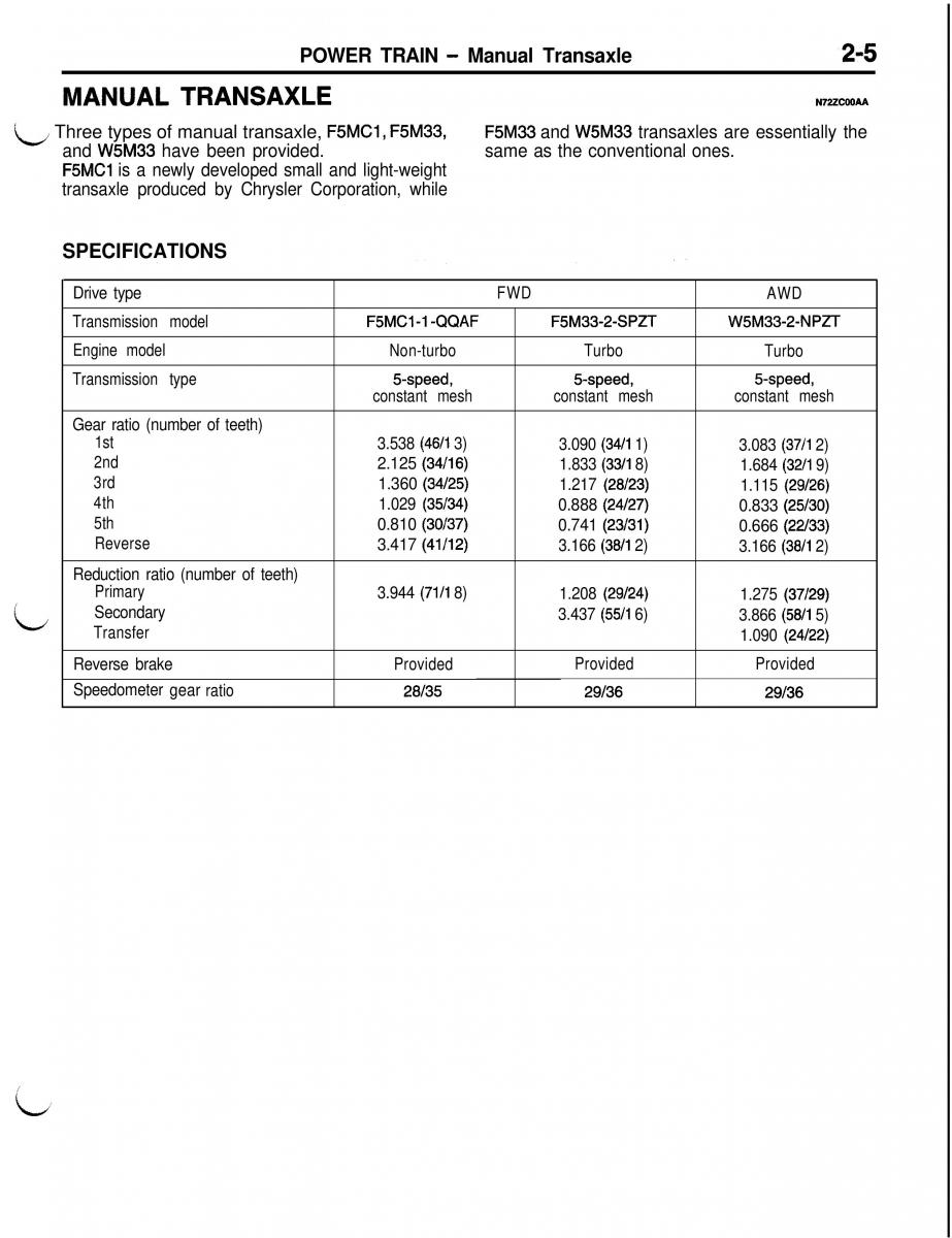 Mitsubishi Eclipse II technical information manual / page 118