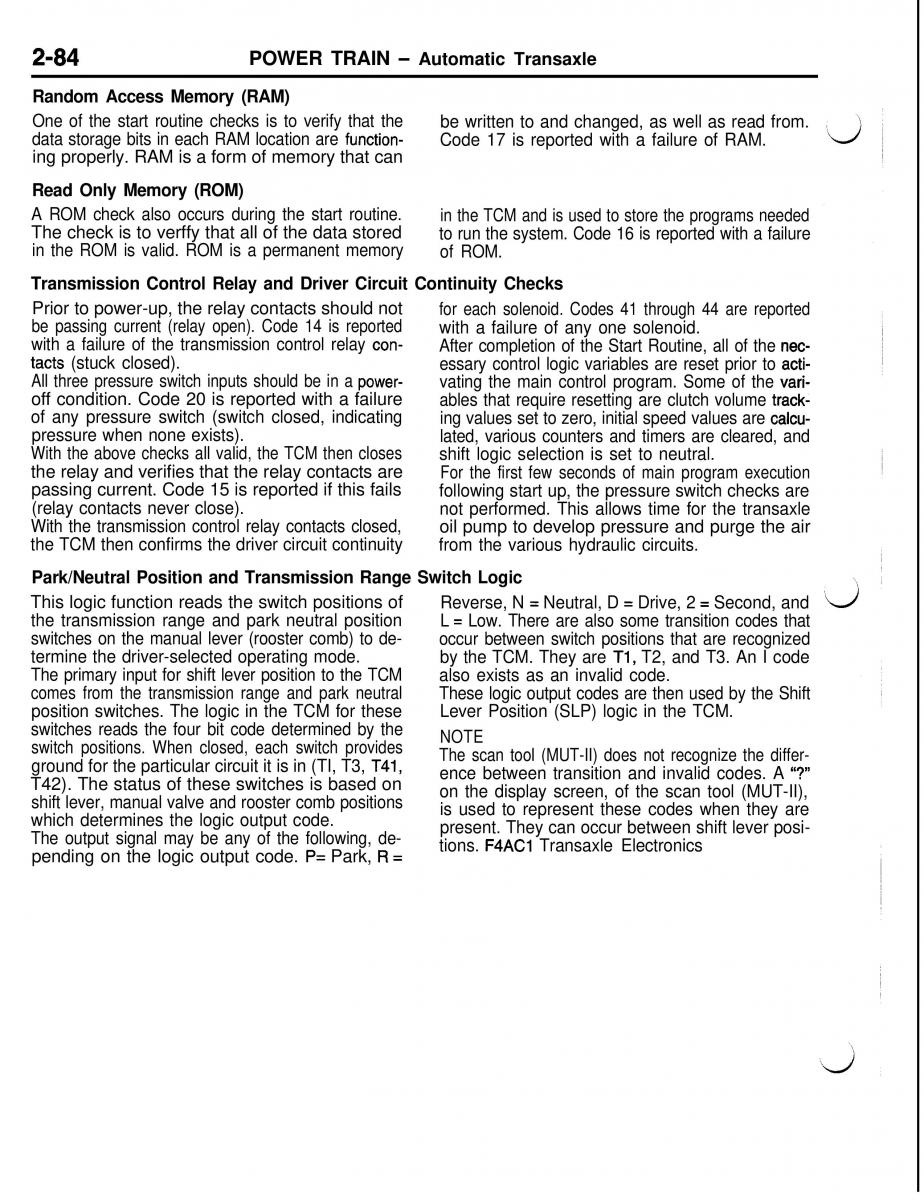 Mitsubishi Eclipse II technical information manual / page 197