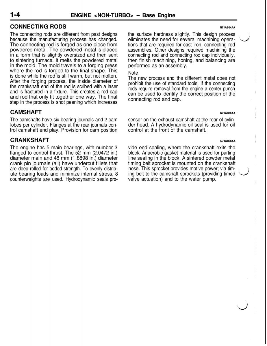 Mitsubishi Eclipse II technical information manual / page 25