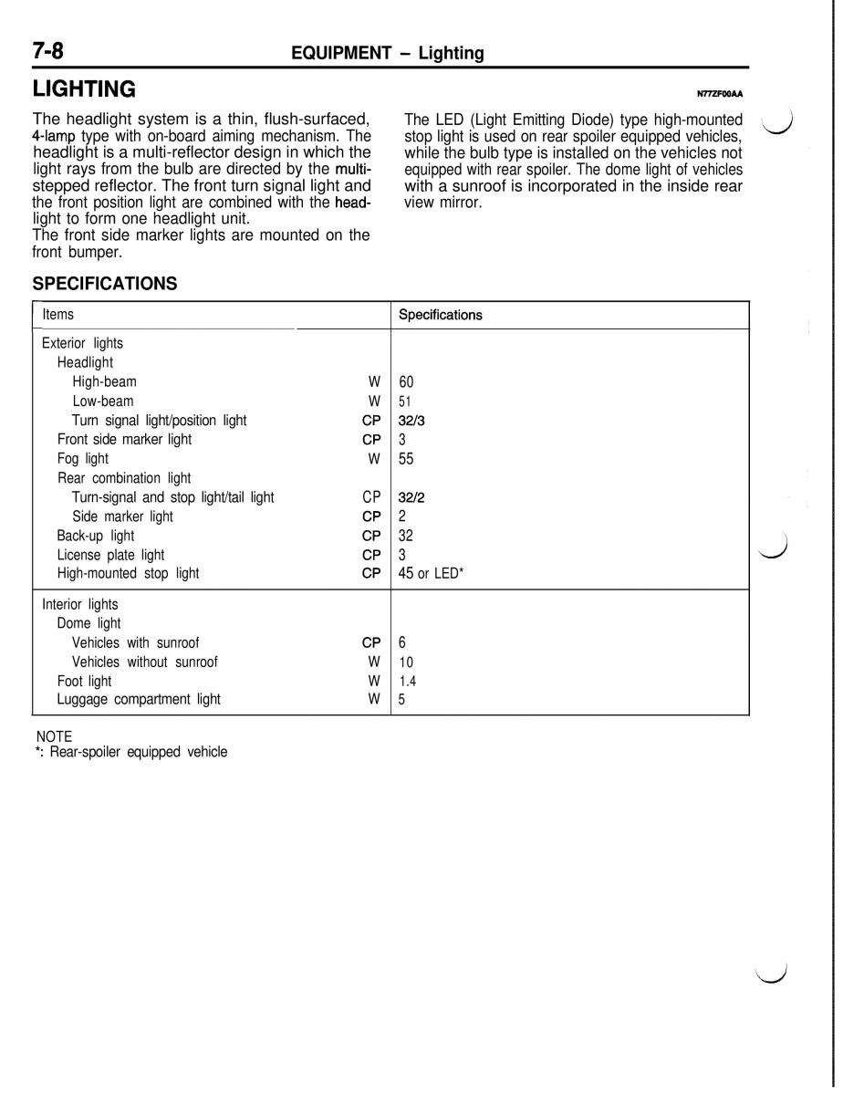 Mitsubishi Eclipse II technical information manual / page 349