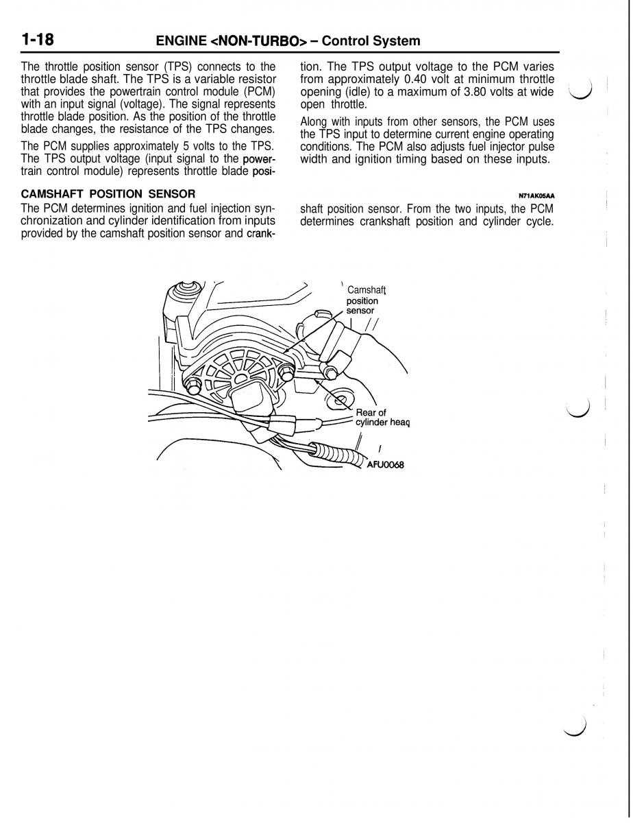 Mitsubishi Eclipse II technical information manual / page 39