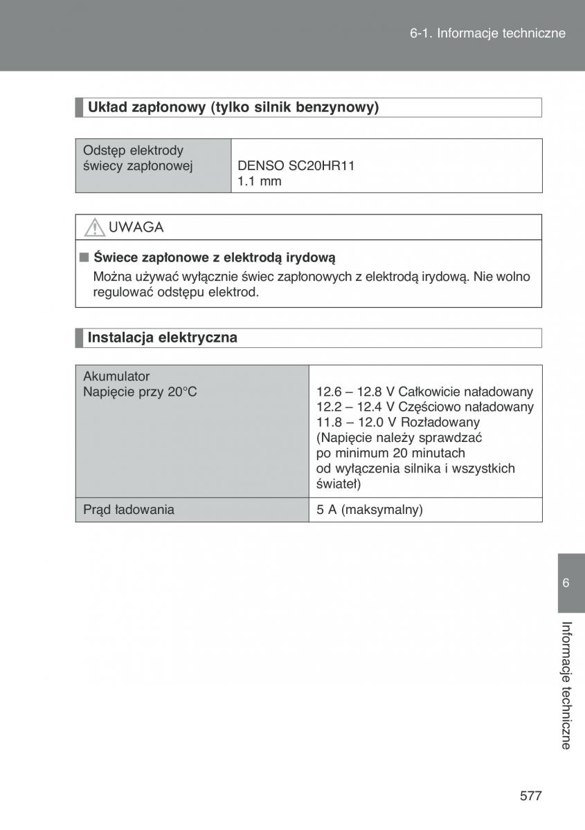 Toyota Auris I 1 instrukcja obslugi / page 579