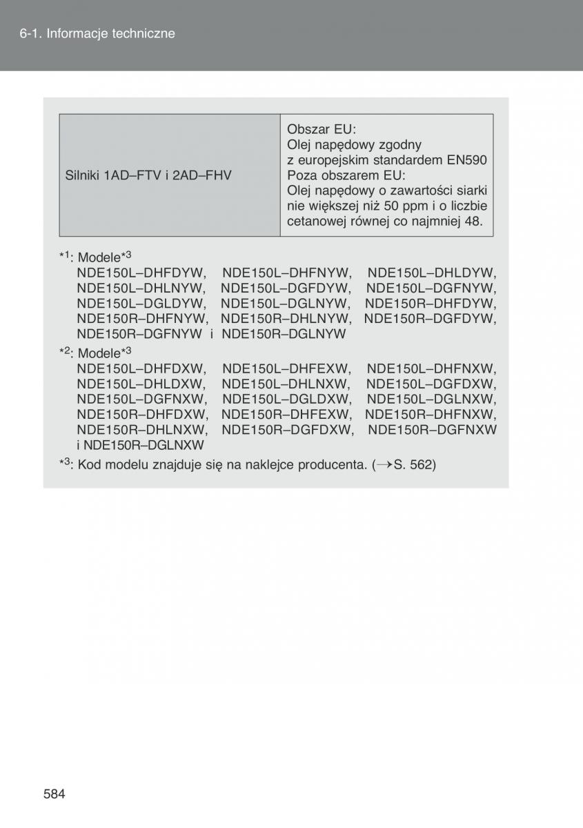 Toyota Auris I 1 instrukcja obslugi / page 586