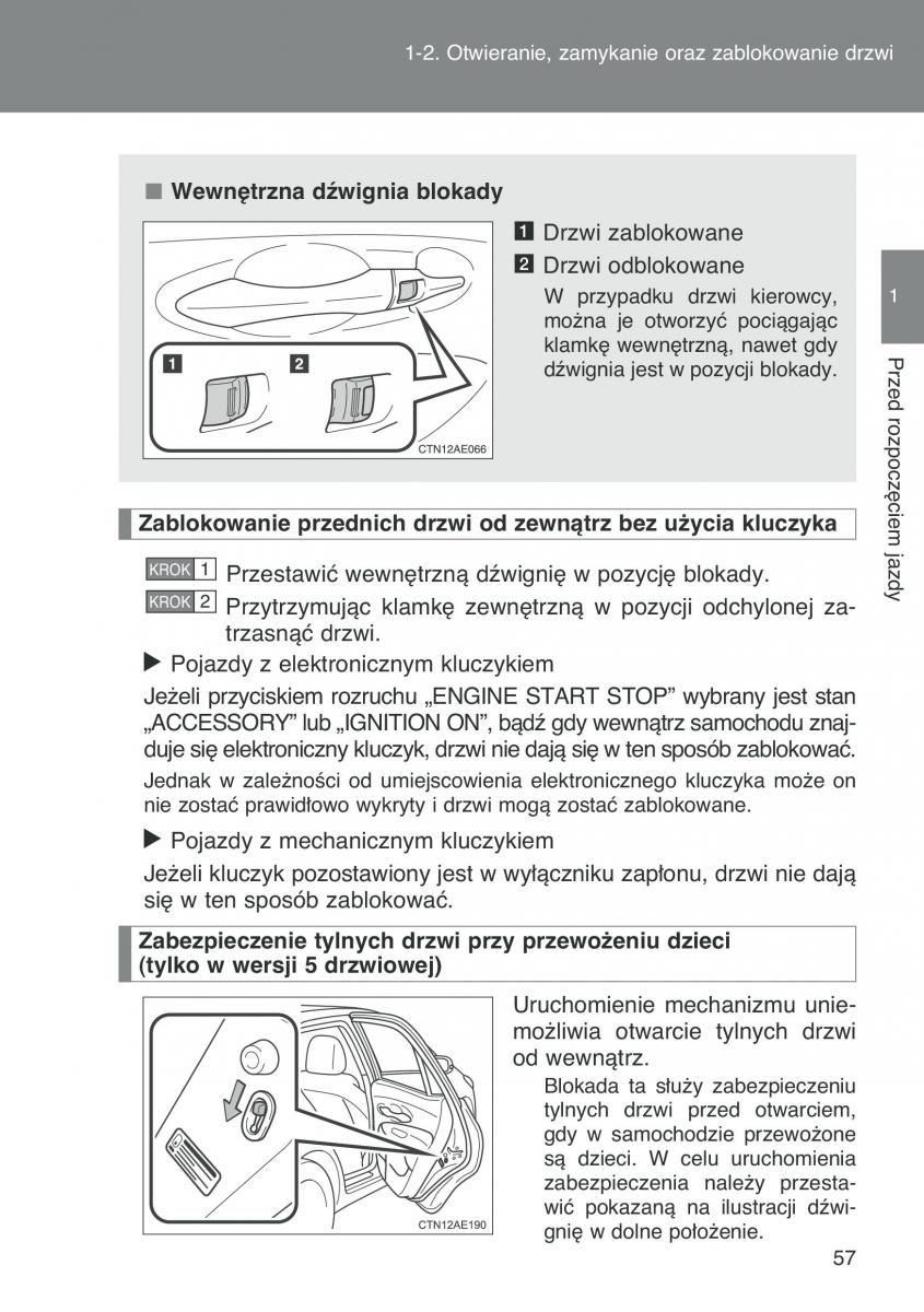 Toyota Auris I 1 instrukcja obslugi / page 59